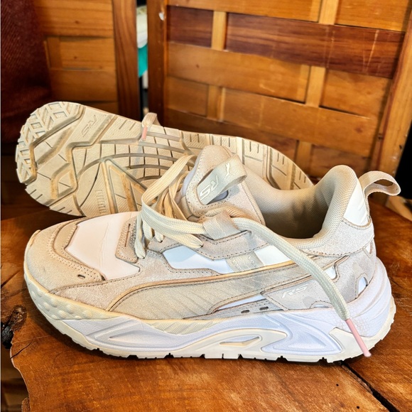 Puma Women's Sneakers in White and Tan - Picture 1 of 4